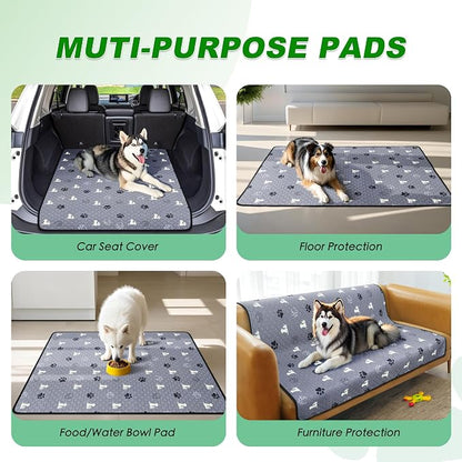 WanpeeGoo Washable Pee Pads, Puppy Pee Pad for Dogs, 2 Pack Absorbent Reusable Training Dog Pads Pet Puppy Pads, Non-Slip Potty Pads for Whelping, Playpen, Crate, Bed, Grey 18"x24"
