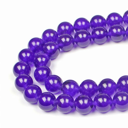MJDCB Natural Stone Beads Purple Jade Round Loose Beads for Jewelry Making DIY Bracelet Necklace (4mm)