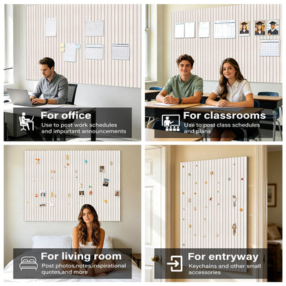 Large Felt Bulletin Board，47.2" x 35.4" 12 Pack Cork Board Alternative for Walls,Felt Wall Tiles for Office & Home Decor,Pin Board with 30 Pcs Pushpins and 72 Adhesive Tabs-Oatmeal