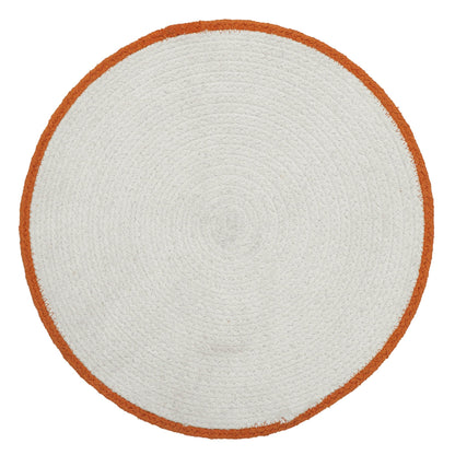 VHC Brands Braided Cotton Country Halloween Stencil Placemat 14 inch Diameter, Decorative Fall Placemat, Table Decor for Fall and Halloween