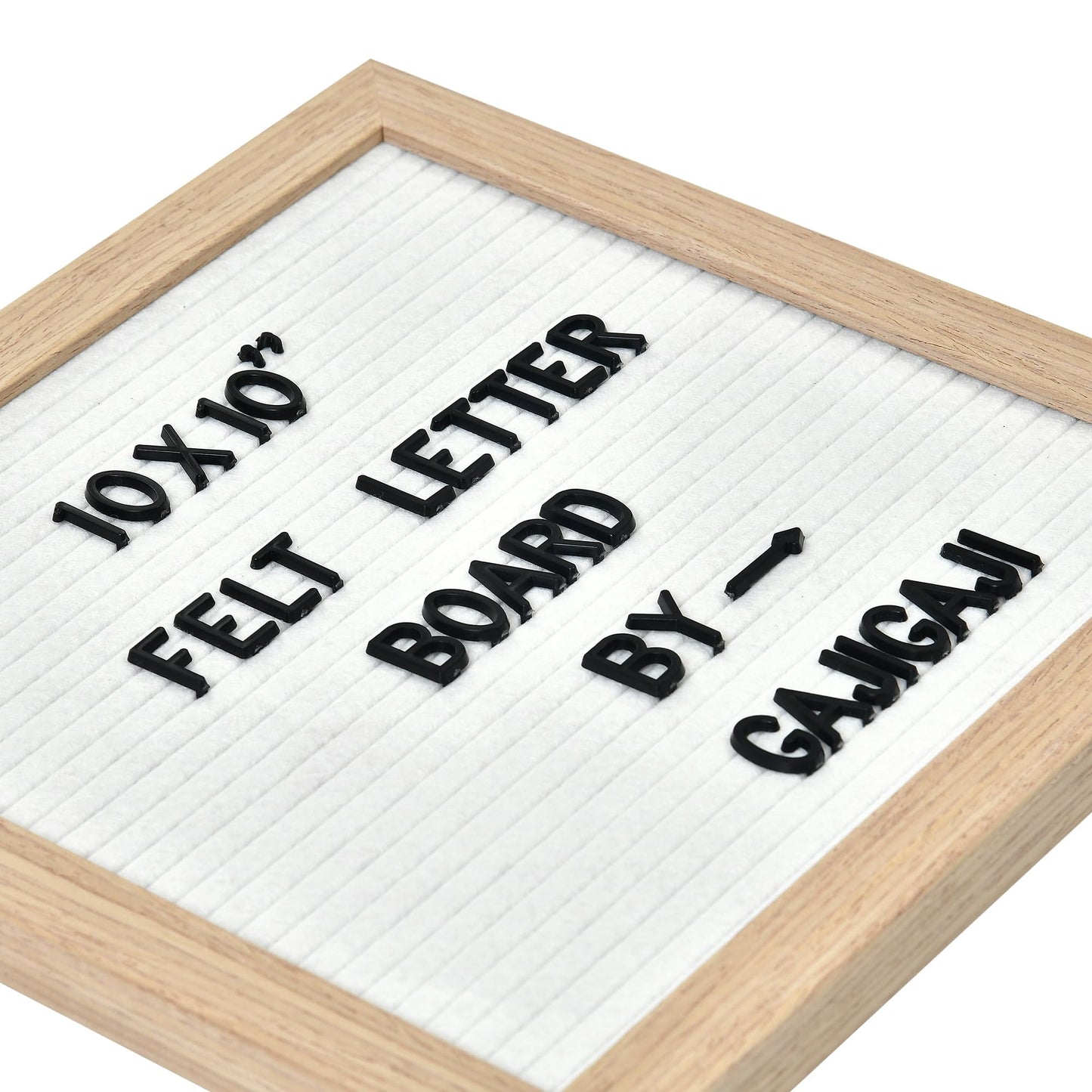 Felt Letter Board with 294 Letters, Numbers, Symbols - 10x10 inch Changeable Message Board with Wooden Frame Wall Mount(White)