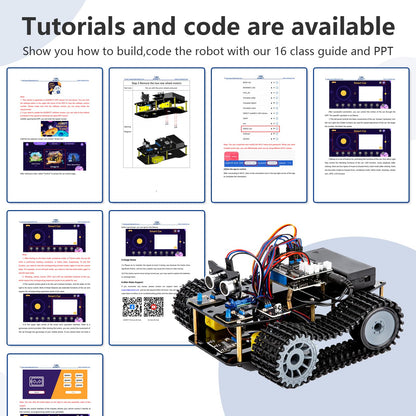 ACEBOTT Smart Robot Tank Car Kit with ESP32 for Arduino Robotics for Kids Ages 8-12 12-16 STEM Science Kits Coding Gifts for 8-16 Year Old Boys Girls Teens Cool Engineering Building Toys Unique Gifts