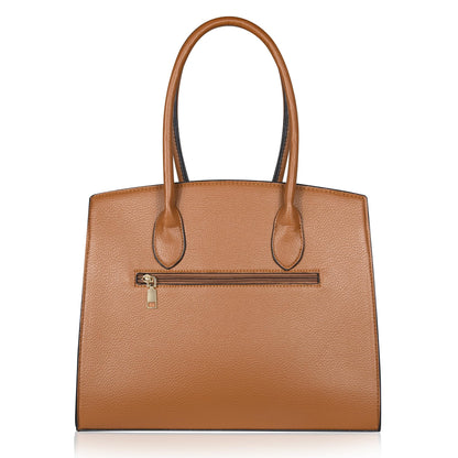 Designer Classic Top Handbags For women, Shoulder Purses For Ladies, Adjustable Strap Work Satchel with Wallet, BROWN