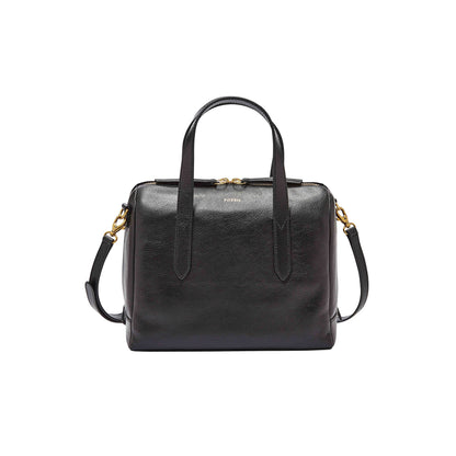 Fossil Women's Sydney Leather Satchel Purse Handbag, Black