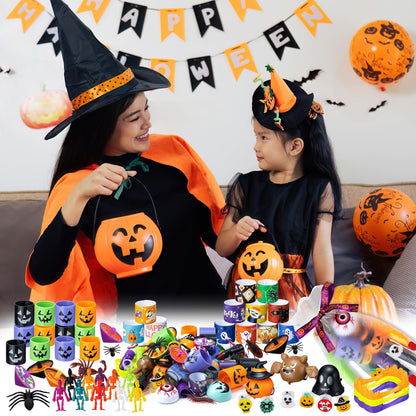 DMIGHT Halloween Party Favors - 193pcs Stuffed Toys Bulk Birthday Party Decorations, Goodie Bags for Party Supplies, Halloween Games for Kids