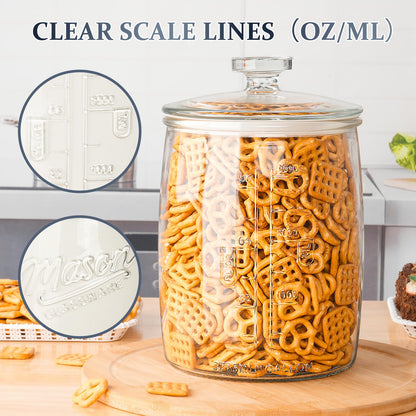 Folinstall 1 Gallon Glass Cookie Jar, Large Glass Jar with Airtight lid, Glass Food Storage Container for Cookies, Candy, Flour, Dog Treats, Coffee, Laundry Room Storage & Pantry