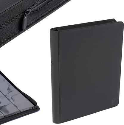 1408+ Pockets Trading Card Binder, 16-Pocket Card Ablum Compatible with MTG,Sports Cards & Other Standard Size Trading Card (Black)