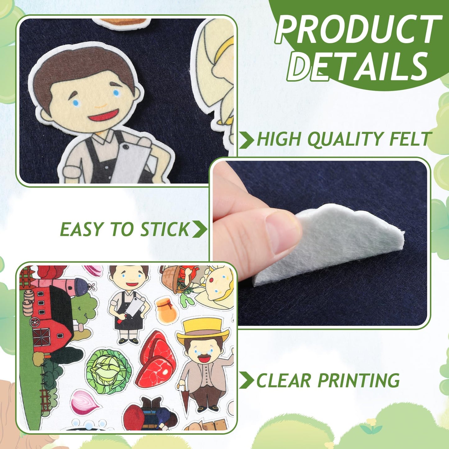 Windkream 12 Set Felt Board Stories Pieces Set Felt Animals Bible Fairy Tales for Preschool Animals Figures Flannel Board Stories for Toddlers Preschool Kindergarten Storytelling(Nursery Tales)