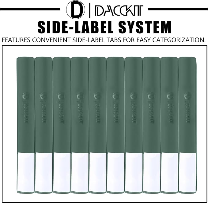 D DACCKIT Card Binder 16 Pocket - Fits 1024 Cards，4X4 Ringless Card Album with Sleeves for Trading Cards & Sports Cards（Model A，Blackish Green）
