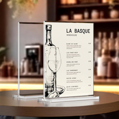 8.5x11 Acrylic Sign Holder 10 Pack, Vertical Double-Sided Display Stand, Clear Sign Holder Plastic Paper Flyer Holder Sign Holders 8.5x11 inches for Restaurants, Office, Store