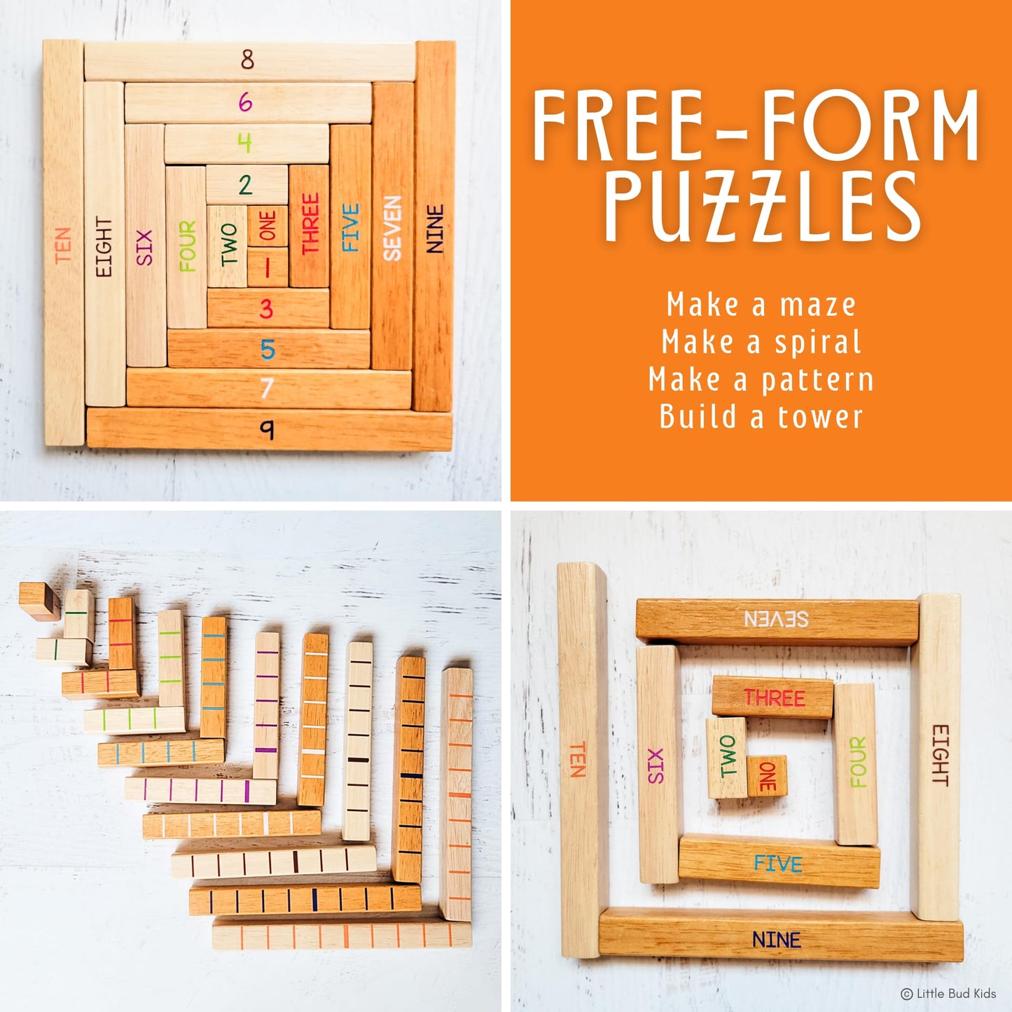 LITTLE BUD KIDS House of Number Buddies Math Game, a Number Bonds Math Toy with Counting Rods and Addition & Subtraction Flash Cards, a Montessori Material for Kids 4-8 Years Old