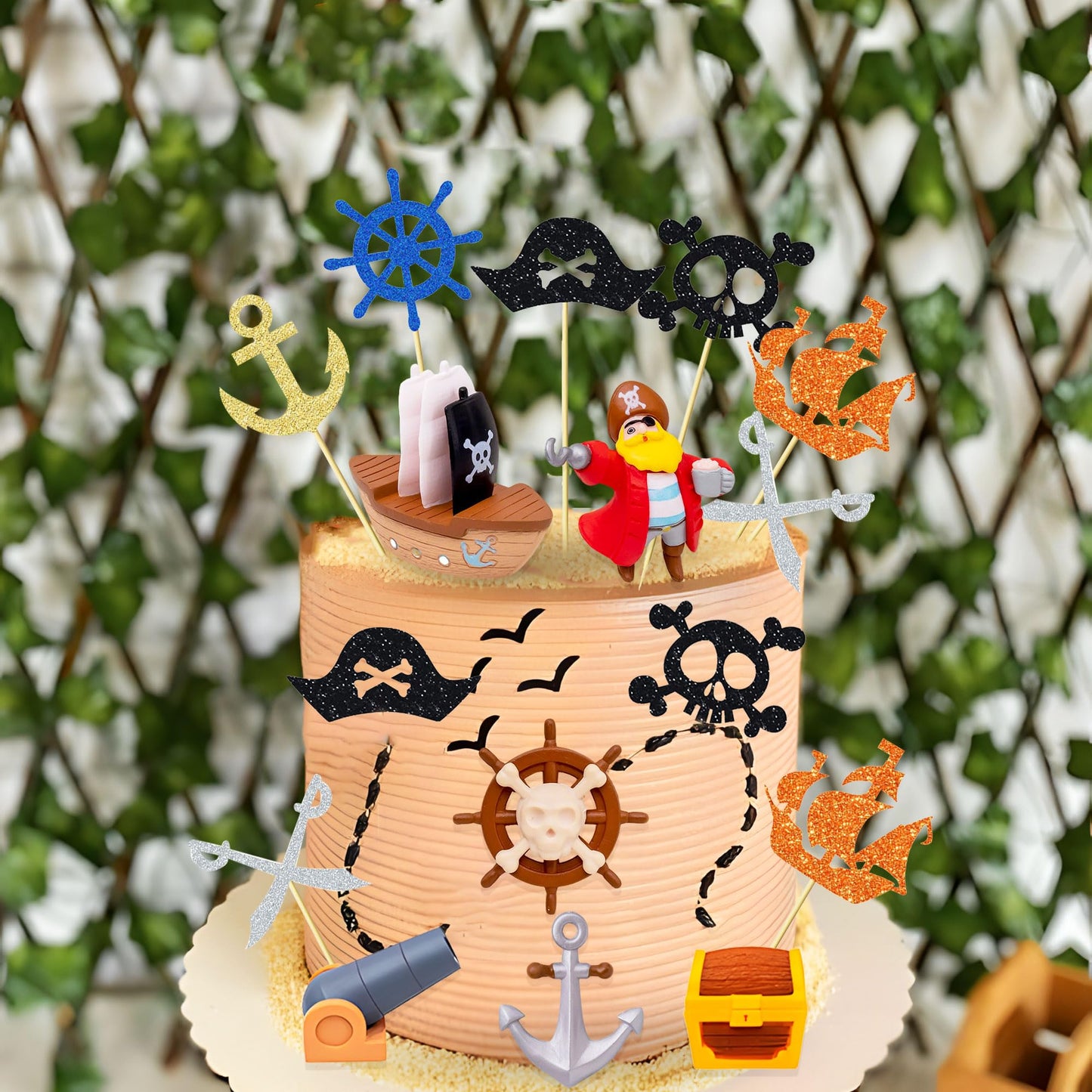 Pirate Birthday Cake Decoration Pirate Birthday Party Supplies Treasure Chest Cake Decoration Pirate Cupcake Picks Pirate Ship Cake Decoration Treasure Hunt Cake Decor