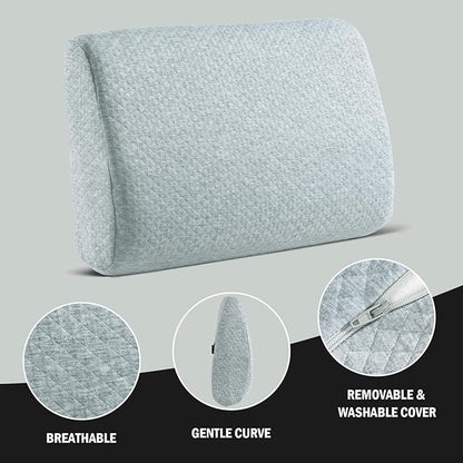 HOMBYS Lumbar Support Pillow for Recliner Chair, Memory Foam Back Support Cushion for Elderly,Extra Large Lumbar Support Pillow,Thick Backrest for Home Reading (Light Grey, 20“x13.5"x5")