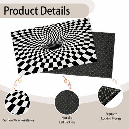 TUBAMQ Welcome 3D Vortex Doormat Indoor Outdoor Patio Optical Illusion Door Mats Non-Slip Entrance Mat for Home,Outside Entry,Yard,Floor,Patio 17x30INCH