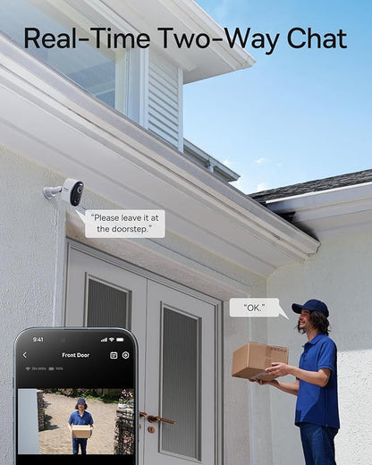 Baseus Wireless Outdoor N1 Add on Security Camera, Requires H1 HomeStation, 2K HD Clarity, 210-Day Battery Life, No Monthly Fee, 145° FOV, Color Night Vision and IP67