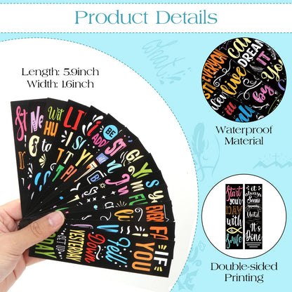 200Pcs Inspirational Bookmarks Motivational Quotes Bookmarks Bulk Double-Sided Printed Encouraging Book Markers Positive Page Markers for Students Teachers School Home Office Supplies