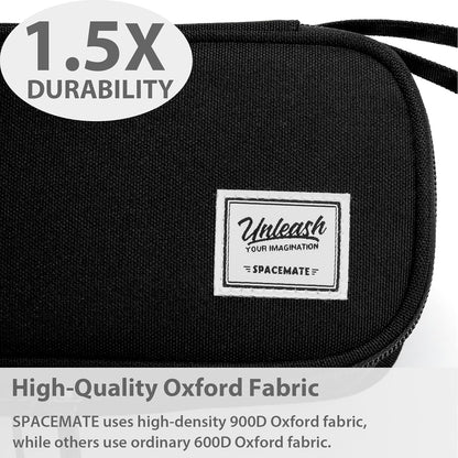 Pencil Case Pouch Box Bag School Supplies Girls Boys Kids, Cute Preppy Stuff Large Big Capacity Aesthetic Pen Organizer, Back to College Stationary, Coal Black, Standard Stlye, 1800ml