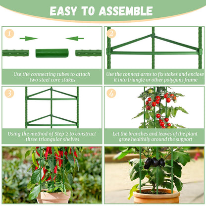 Legigo 8-Pack Tomato Cage for Garden Plant Support- Up to 48inch Garden Stakes Tomato Cage, Tomato Trellis for Potted Plants, Tomato Cages Plant Stakes for Climbing Vegetables Plants Flowers