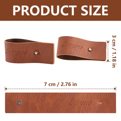 Reddish Brown Napkin Rings Set of 6 – Elegant Leather Napkin Ring Holders, Double-Sided Waterproof, Durable Table Decor for Easter, Weddings & Dinner Parties, Stylish Table Setting Accessories