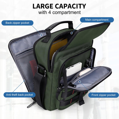 WITZMAN Crossbody Bag for Men Casual Messenger Bag Satchel Nylon Shoulder Bag Lightweight Man Purse for Work Travel（B708 Army Green）