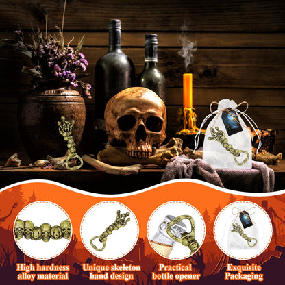 KBDHYY 12Pcs Halloween Skeleton Beer Bottle Openers Set - Vintage Funny Skull Bottle Opener Gifts for Men, Dad, Husband