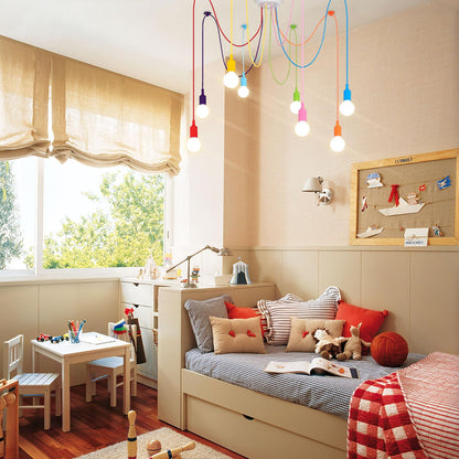 Ymlii Colorful Spider Chandelier, E26 Kids Ceiling Light for Bedroom Playroom