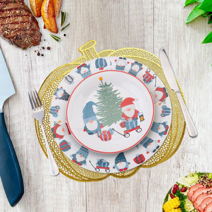Pumpkin Placemats Set of 6, Gold Harvest Placemats Fall Thanksgiving Placemats Table Mats for Thanksgiving,Halloween and Party Table Decorations 15X15inch