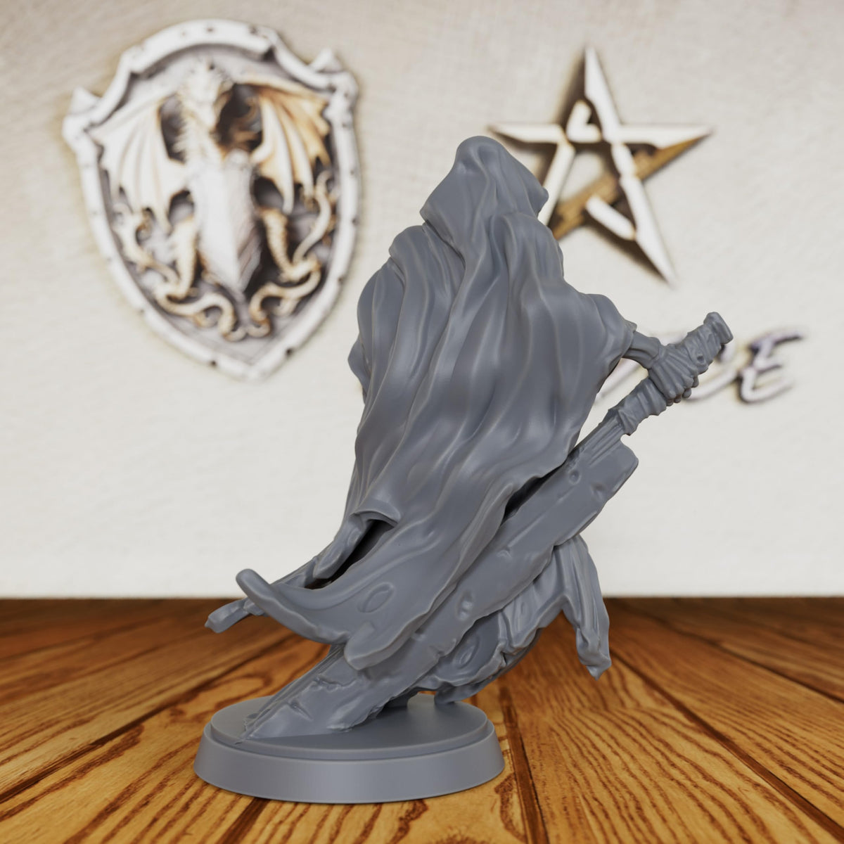 Tabletop Unpainted Miniatures for TTRPG - 28mm Scale Spectral Wraith Minis Figurine for Dungeon Masters, Undead Fantasy RPG Accessory Figure - Ghost Knight (AS446)