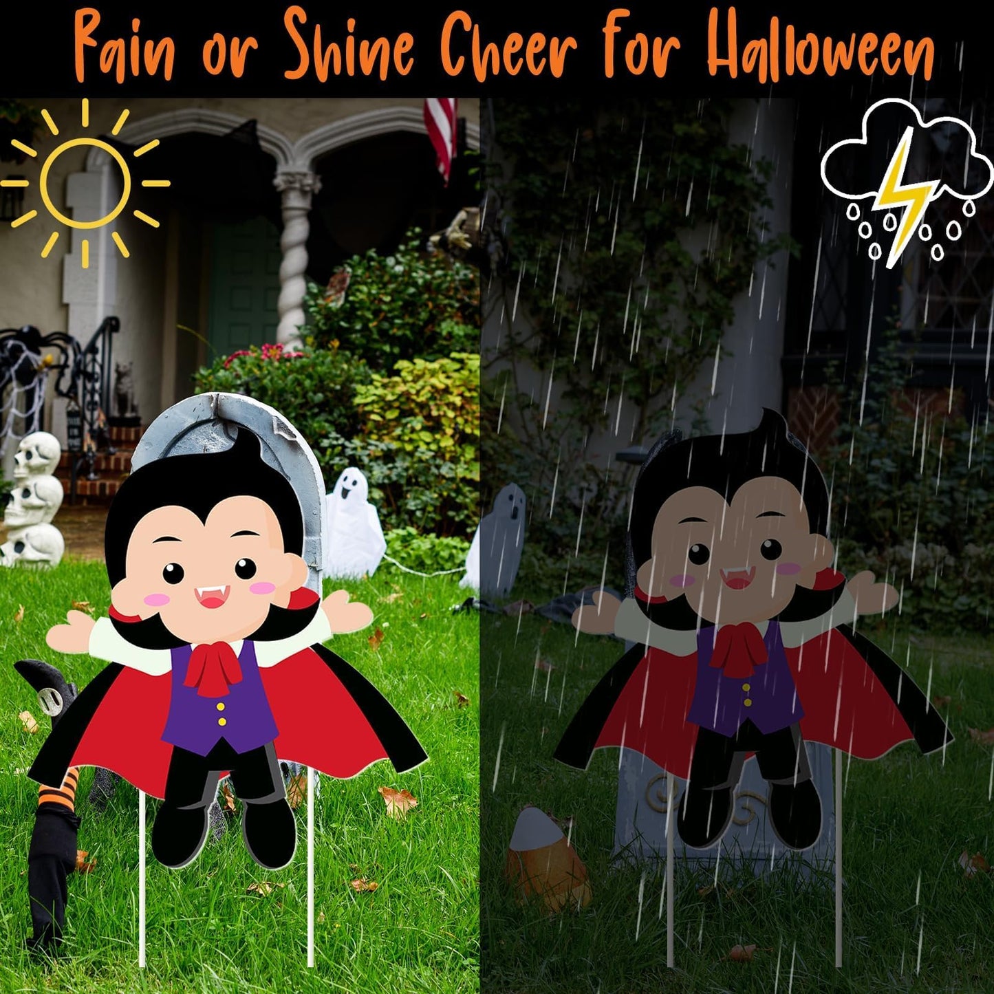 Halloween Yard Signs Cute Halloween Garden Stake Halloween Ghost Witch Scarecrow Yard Stakes Halloween Garden Stake Decorations for Lawn Decorations Outdoor Garden Home Party Decor