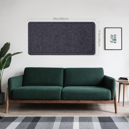 Lightomorrow Bulletin Board, 35 x 17 1/2 inches Felt Board - Decorative Pin Board, Cork Board Alternative for Wall, Foldable Self-Adhesive Vision Board Prayer Board with 20 Pushpins Dark Gray