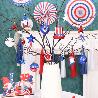 4th of July Tree Decorations, 41PCS Patriotic Decor for Tree, Independence Day Decorations, Red White and Blue Ornaments, USA 250th Anniversary Decorations (4th of July)