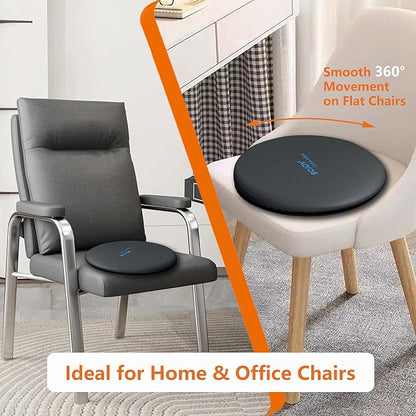 Sojoy iGelComfort Deluxe Gel Swivel Seat Cushion with Supportive Memory Foam 360 Degrees Rotating Seat Cushion for Home,Stool Chair,Office，13.5 Inches in Diameter Black