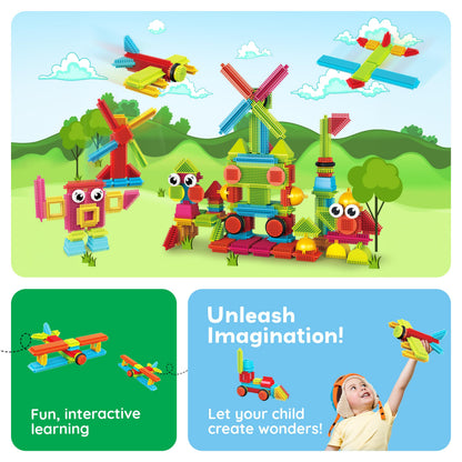 Picasso Toys Hedgehog Blocks 4 Family Action Character Figures Toddler Toy Construction Building Tile Block Expansion Pack Educational Add-on STEM Learning Smart Game Kit Toys Pretend Playset Age 3+