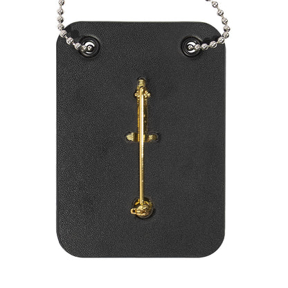 Rothco Low Profile Leather Badge Holder with Chain