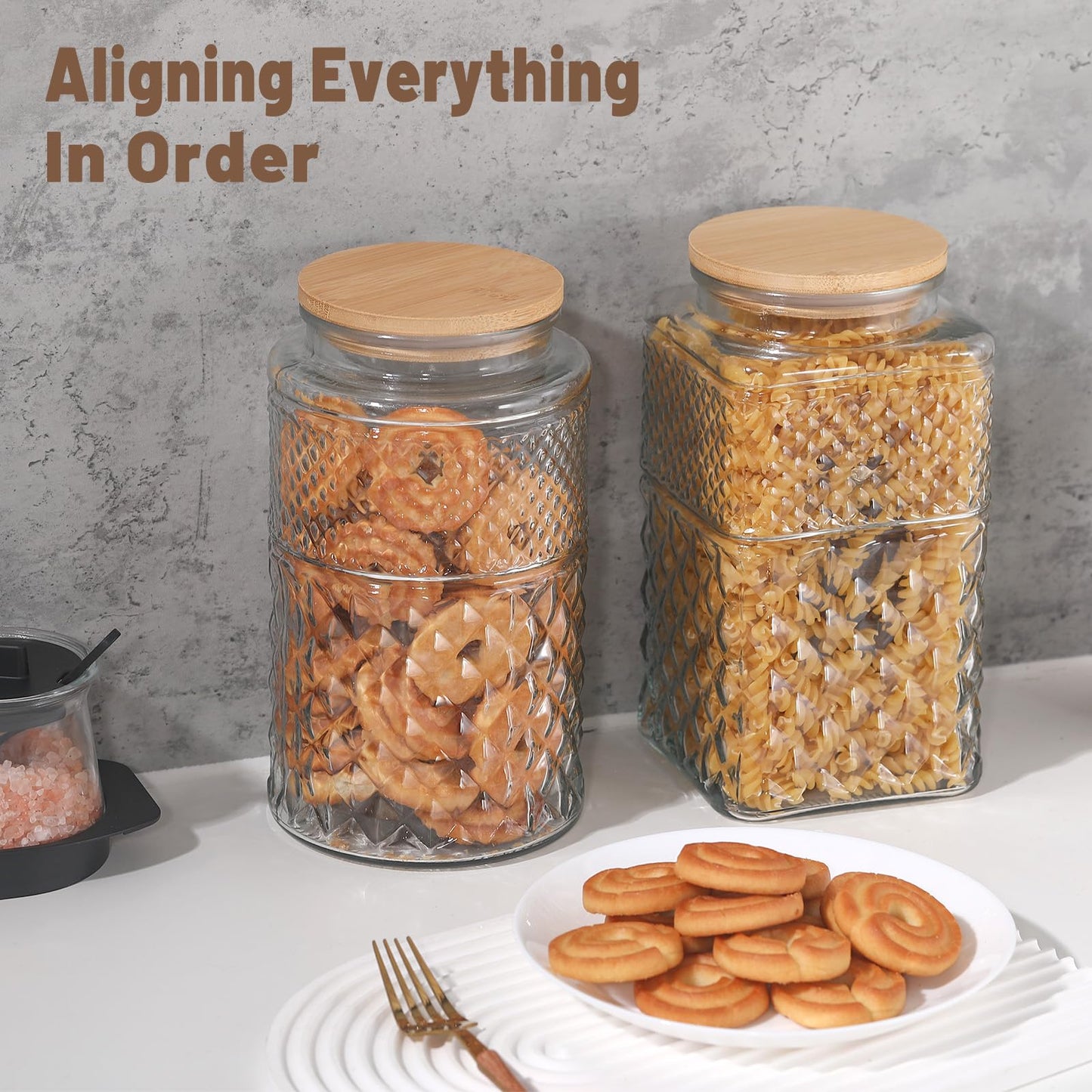 Galazzz 90 OZ | 2600ml Large Glass Jar with Airtight lid | Glass Container | Storage Containers for Cookie Candy