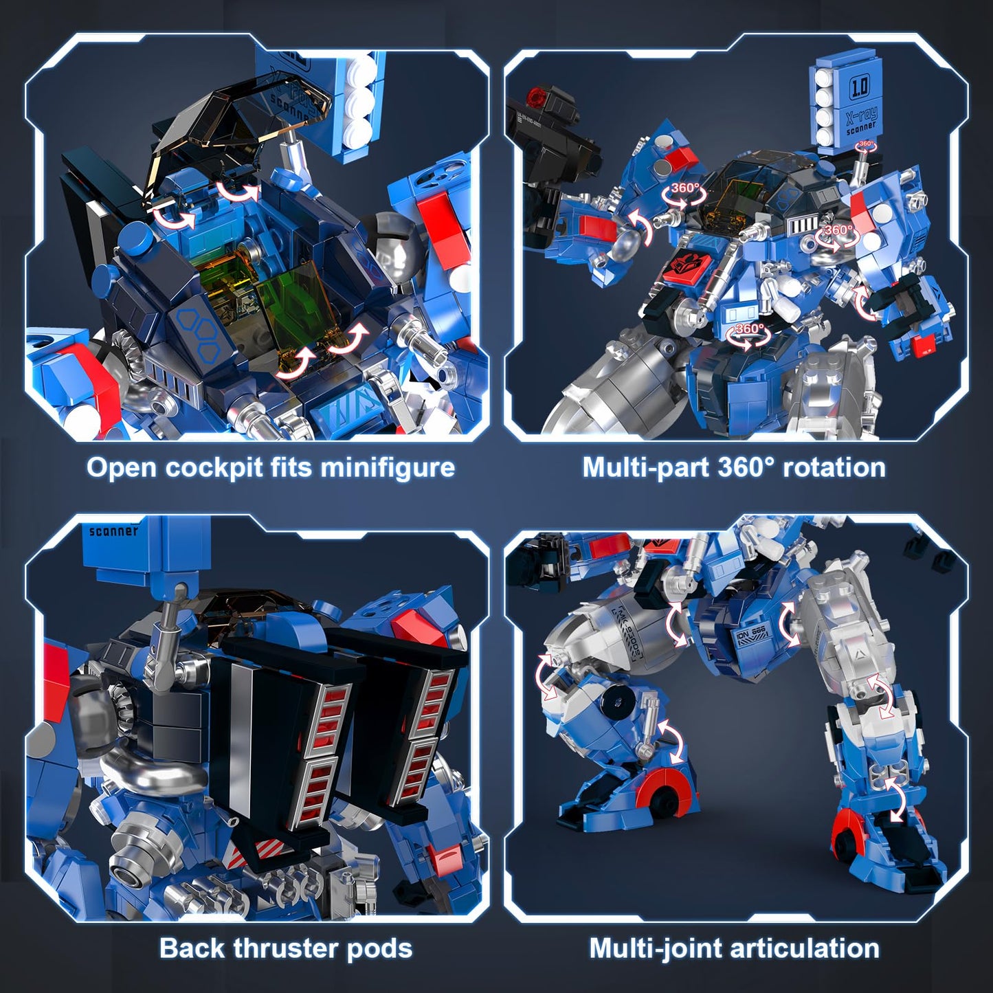 Mould King Mech Building Blocks Set for Adults, Science Fiction Robot Model Building Kit with Multiple Weapons, Battle Military Style Warrior Collectible for Man (1792 Pieces)