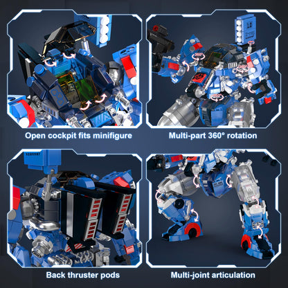 Mould King Mech Building Blocks Set for Adults, Science Fiction Robot Model Building Kit with Multiple Weapons, Battle Military Style Warrior Collectible for Man (1792 Pieces)