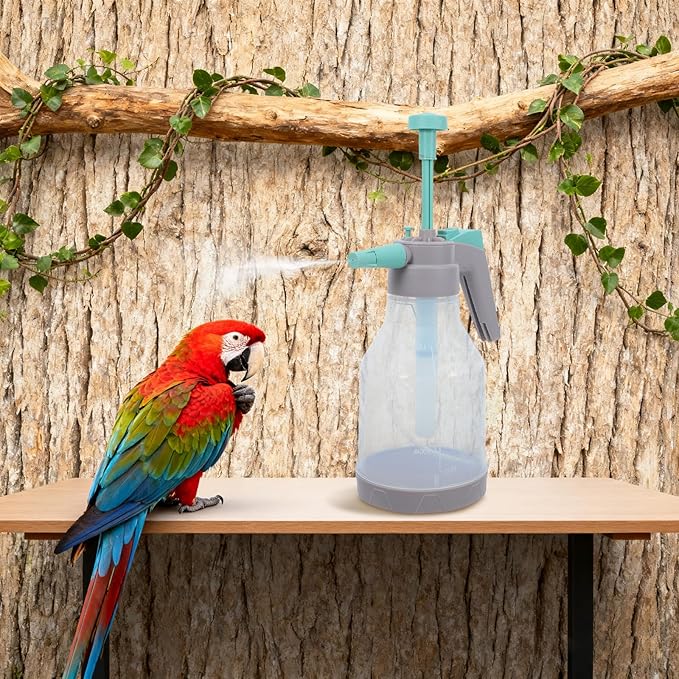 Bird Bath Sprayer for Parrots: Ultrafine Avian Pump Mister - 1.5L/50.72 Fl Oz Bird Bath Habitat Cleaner for Parakeets Macaws Cockatiels