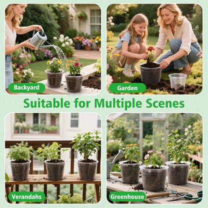 DUNPUTE 6/8/10 Inch Large Clear Nursery Pots with Drainage, 12 Pack Plastic Pots for Plants, Ideal Seedling Pots and Plant Pots for Vegetables, Orchids, Aloe, Indoor Outdoor Use (6 8 10 inch)