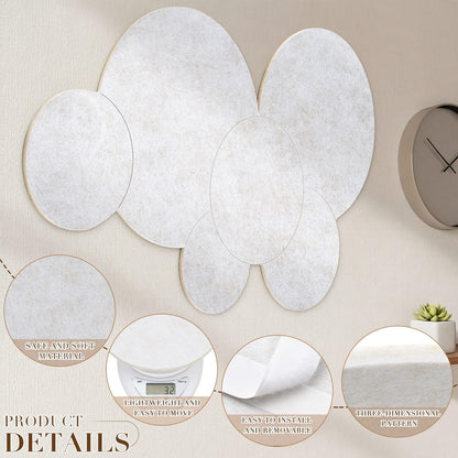 Yerliker 6 Pcs 55 x 30 Inch Felt Bulletin Board Tiles – Self-Adhesive, Thick Splicing Felt Panels for Home, Classroom, Nursery & Playroom Wall Decor – Push Pin Friendly(Ivory Tan)