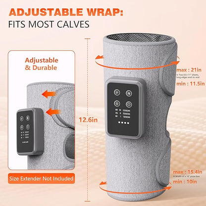 Cordless Leg Massager with Heat for Daily Pain & Comfort Use, Calf Massager with Adjustable Wraps, 3 Modes & 3 Intensities, Useful Gift for Men, Athletes & Seniors, Relaxation Gifts for Women