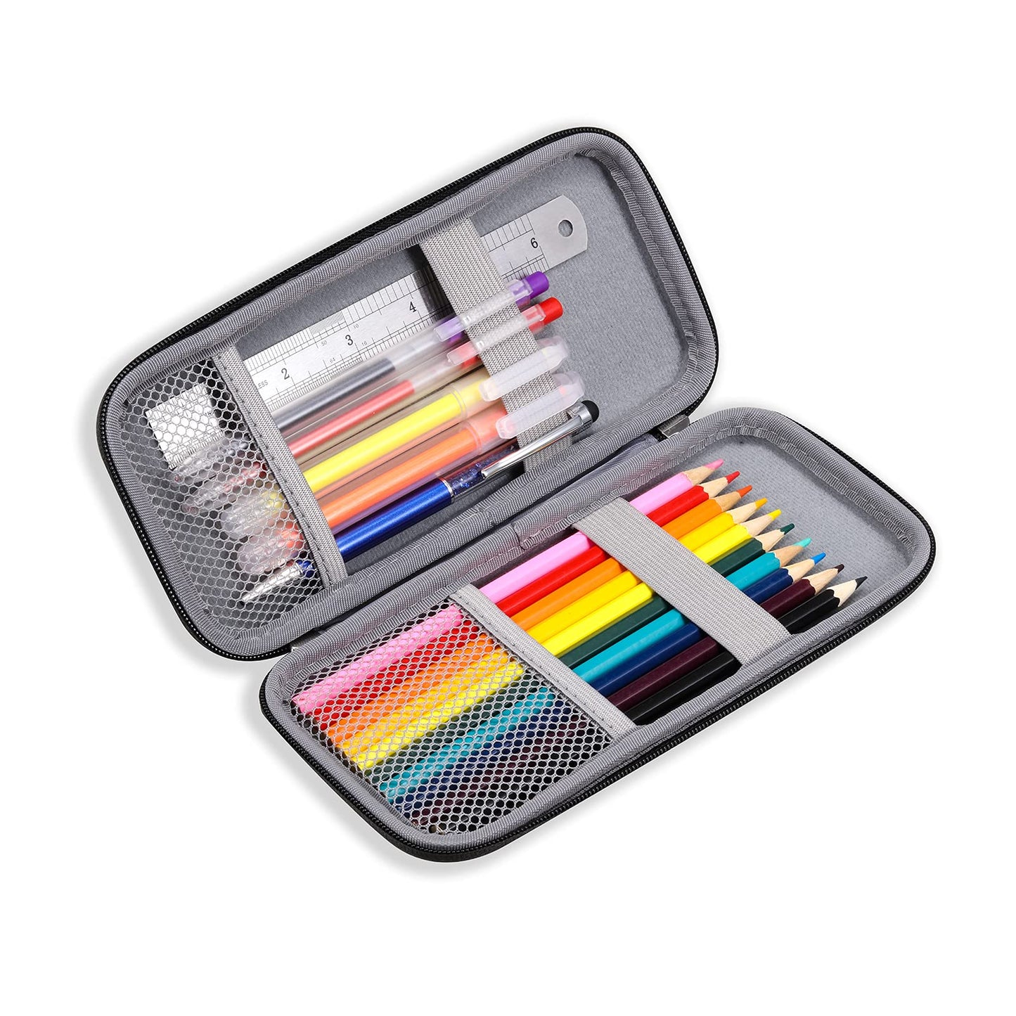 iDream365 Upgraded Hard Pencil Case Box for Adults,Durable Pen Carrying Case with Zipper-Gray