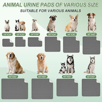Washable Pee Pads for Dogs, 2 Pack Reusable Puppy Pads Dog Pads, Non-Slip Dog Pee Pads, Leakproof Pet Pee Pads Wee Wee Pads for Dogs. (Dark Grey, 36"x40"(Pack of 2))