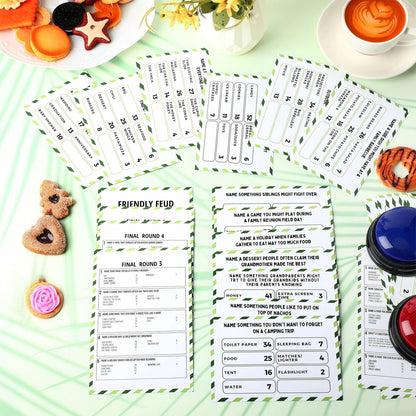 Humyoun Family Reunion Friendly Feud Game with 2 Answer Buzzers, Feud Cards for Game Night Fun Trivia Quiz for Party Groups Team Building(Colorful, Family)