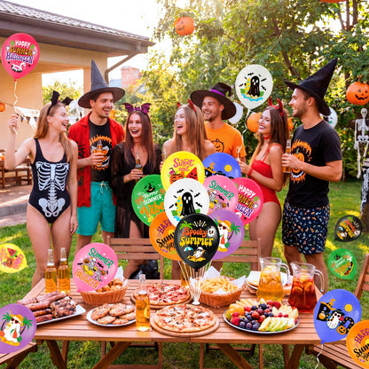 HOWAF 36pcs Summer Halloween Balloons, Spooky Summer Latex Balloons, Summer Halloween Decorations Balloon, Hawaii Halloween Balloon, Hawaii Themed Hallows' Eve Ghost Party Supplies
