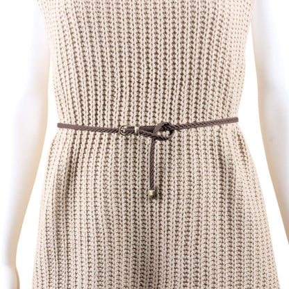 Ayliss Braided Belt Women PU Leather Waist Belt Skinny Woven Belt for Dress Jeans Valentine's Days Gift (White+Khaki+Brown)