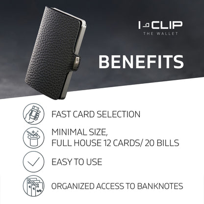 I-CLIP, Premium Men's Leather Wallet, Versatile Changeable Money clip, Secure Card Holder, Compact Men's Wallet Minimalist, Sleek Slim Design, Perfect Money Clip Wallet for Men - Black