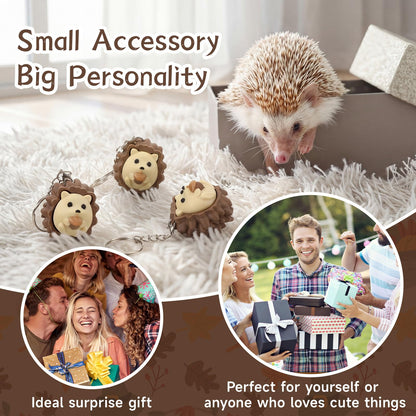 Kenning 12 Pcs Hedgehog Clicker Fidget Toys Keychains Bulk 3D Printed Sensory Clicker for Stress Relief End of Year Student Gifts from Teacher Classroom Rewards Graduation Favors