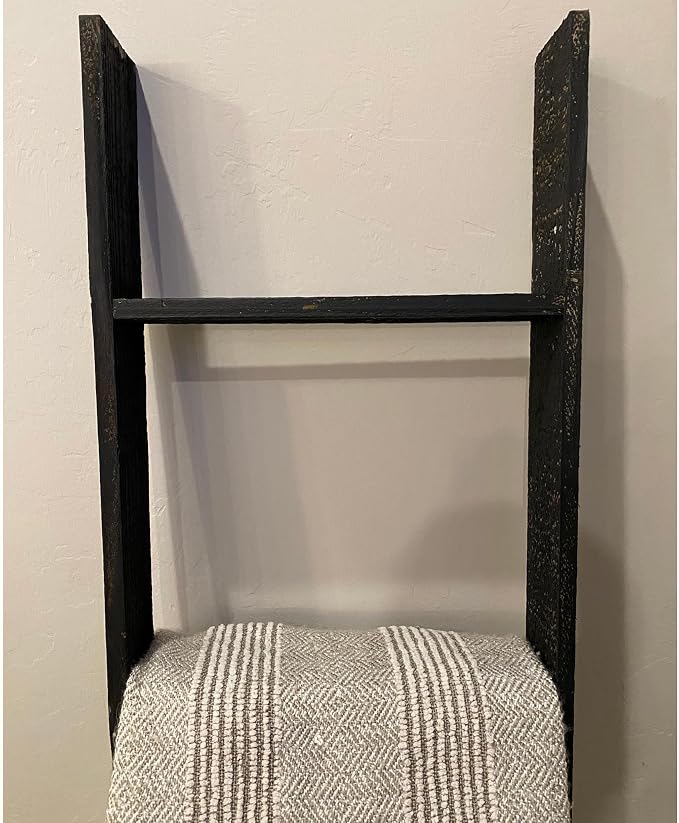 BarnwoodUSA Reclaimed Wood Bookcase Ladder (5 Foot, Black)
