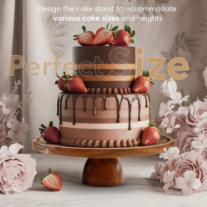 BreezyHome 2-in-1 Acacia Wood Cake Stand with Lid, Cake Stand with Acrylic Dome Light Weight, Strudy & Well Polished, Cake Plate with Lid for Parties, Weddings, and Everyday Use, Cake Display Stand with Lid